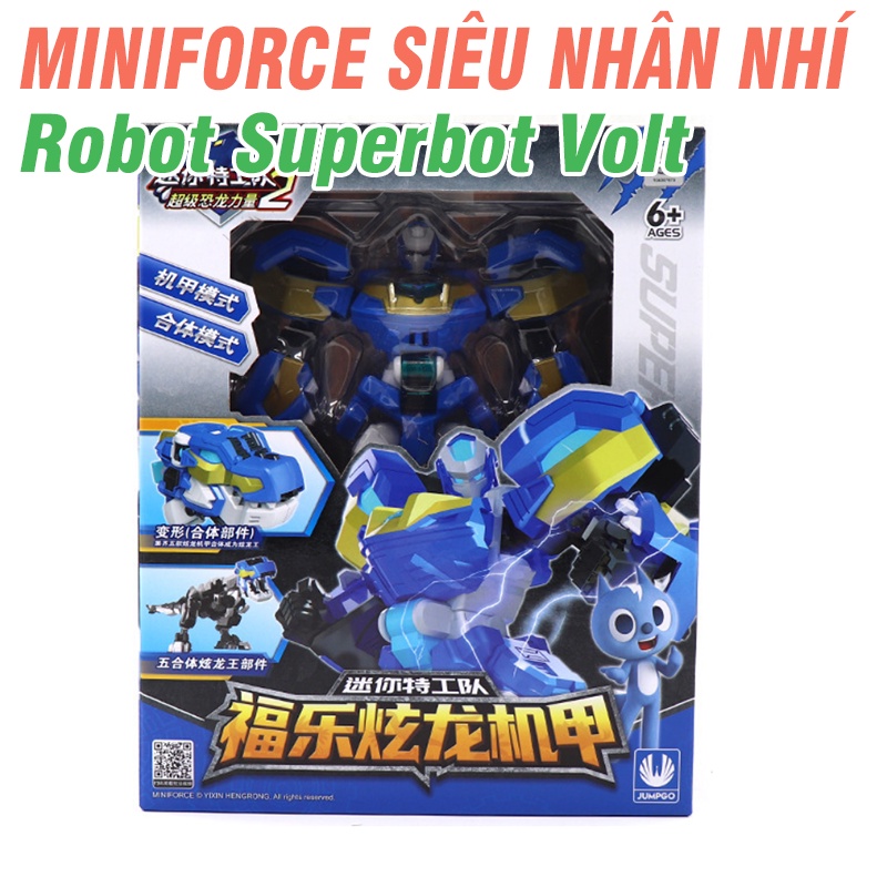 Đồ chơi Miniforce biệt đội siêu nhân nhí sức mạnh khủng long phần 2 robot Force Superbot Volt