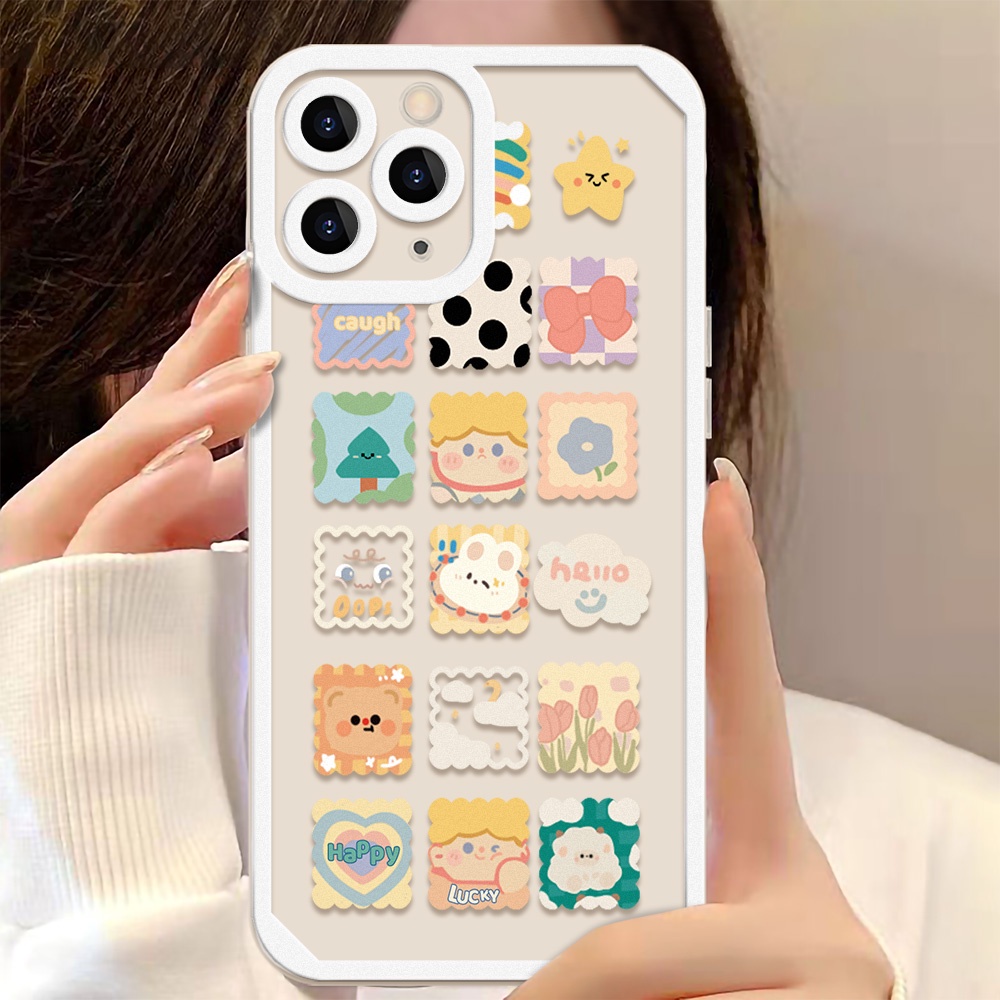 Ốp Điện Thoại TPU Hình Vuông Cho Xiaomi Redmi 10 9 9T 9C NFC Mi 11 Lite 11T Note 11 10 Pro 9 8 7 9S 10S 11S Poco X3 Pro