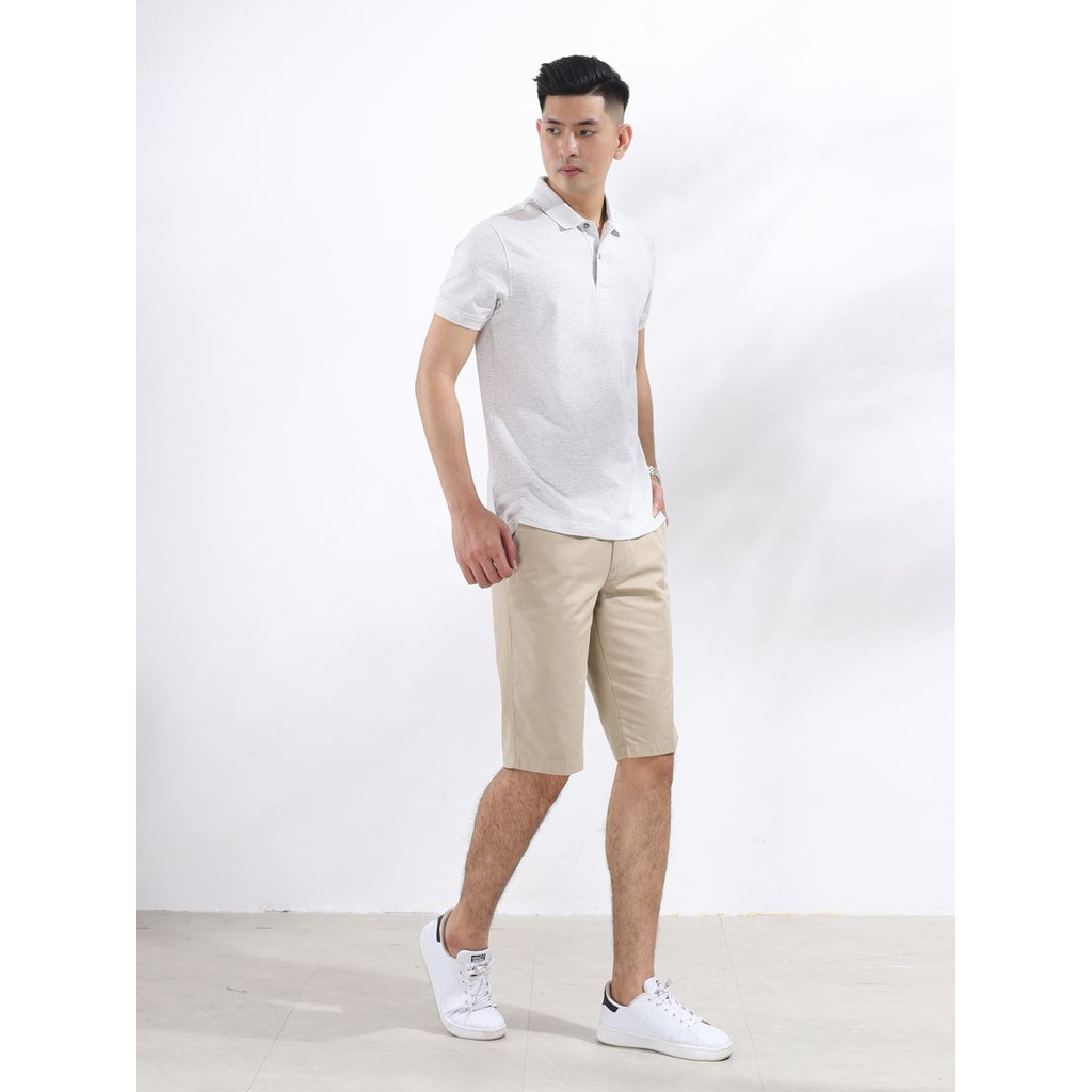 Áo Thun Nam Tay Ngắn Có Cổ Aristino APS012S8 Màu Xám Dáng Regular Fit Chất Liệu Cotton
