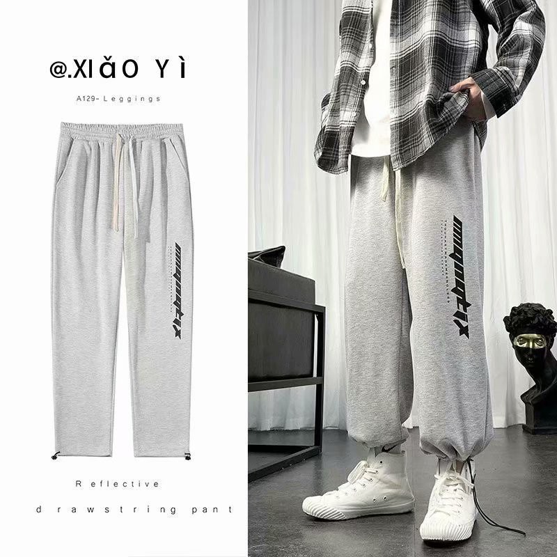 Quần dài thể thao ống rộng in chữ phong cách Hàn Quốc năng động thời trang cho nam size m - 5xl
