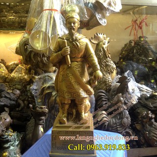 Tượng Trần Hưng Đạo, Đức Thánh Trần bằng đồng vàng 32cm, giá bán tượng trần hưng đạo