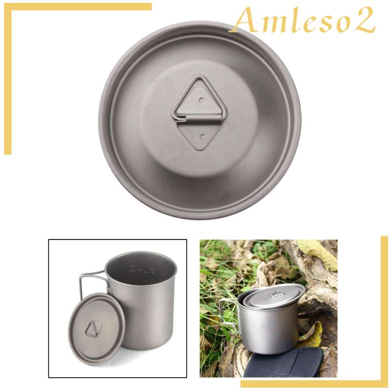 Portable Ultralight Titanium Alloy Mug Lid Water Cup Cover with Handle