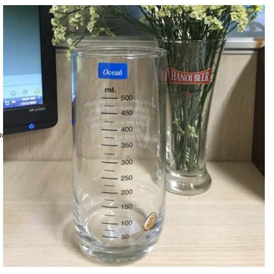 {CHÍNH HÃNG} Bộ 2 ly thủy tinh cốc thủy tinh chia vạch ocean 500ml Thái Lan cao cấp đong nước đong sữa thức uống nóng