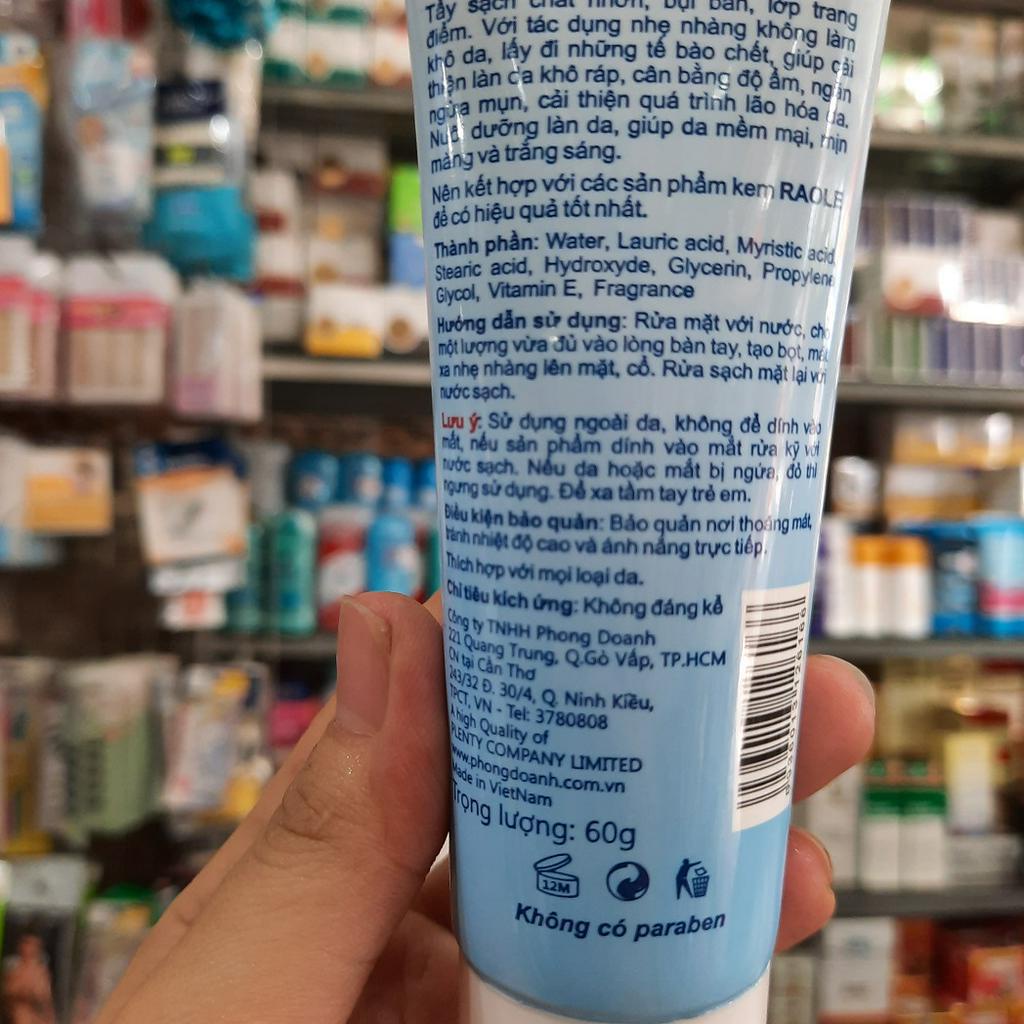 Sữa rửa mặt Raole Cleansing 60g dưỡng ẩm ngừa lão hóa da