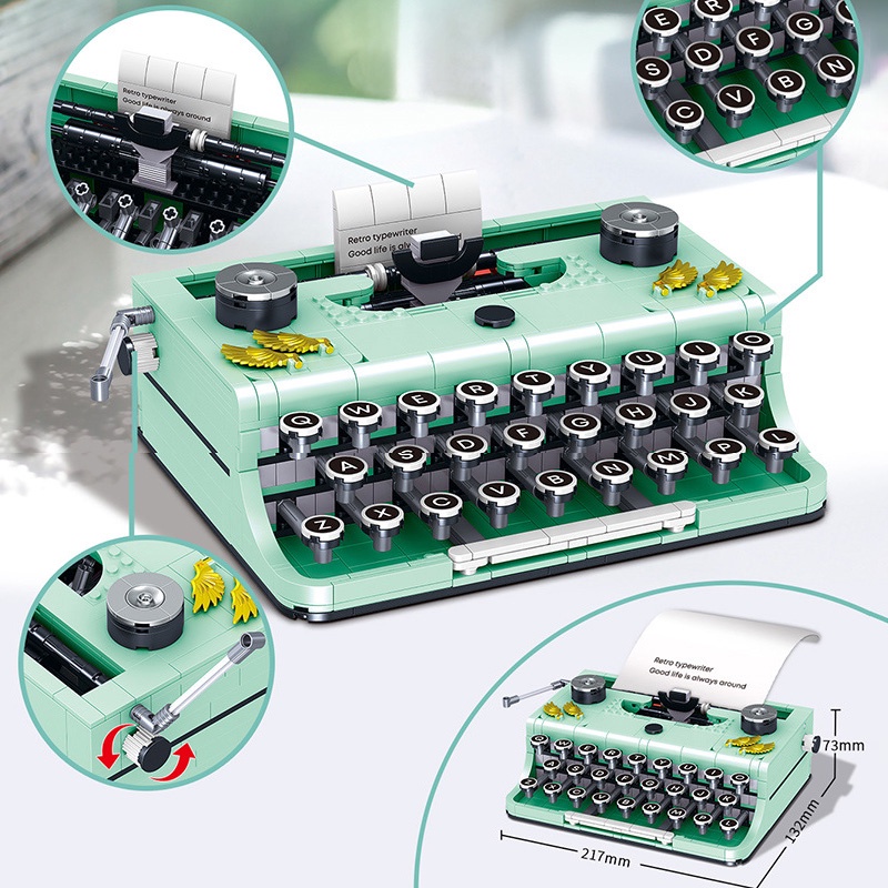 Bộ Đồ Chơi Lắp Ráp Hình Máy Đánh Chữ Cổ Điển Sáng Tạo Dành Cho Các Bé