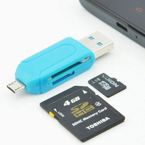 Đầu đọc thẻ nhớ Micro USB 2.0 OTG SD TF 2 trong 1 cho điện thoại Android Samsung