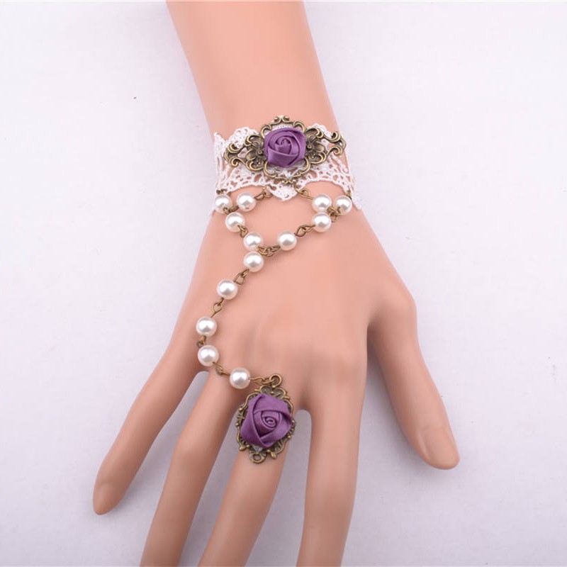 Vòng tay choker nữ 2 bông hồng ruốc xinh xắn
