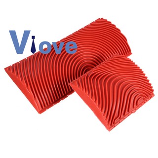 Set 2 tấm cao su hỗ trợ sơn tường tạo họa tiết vân gỗ sáng tạo
