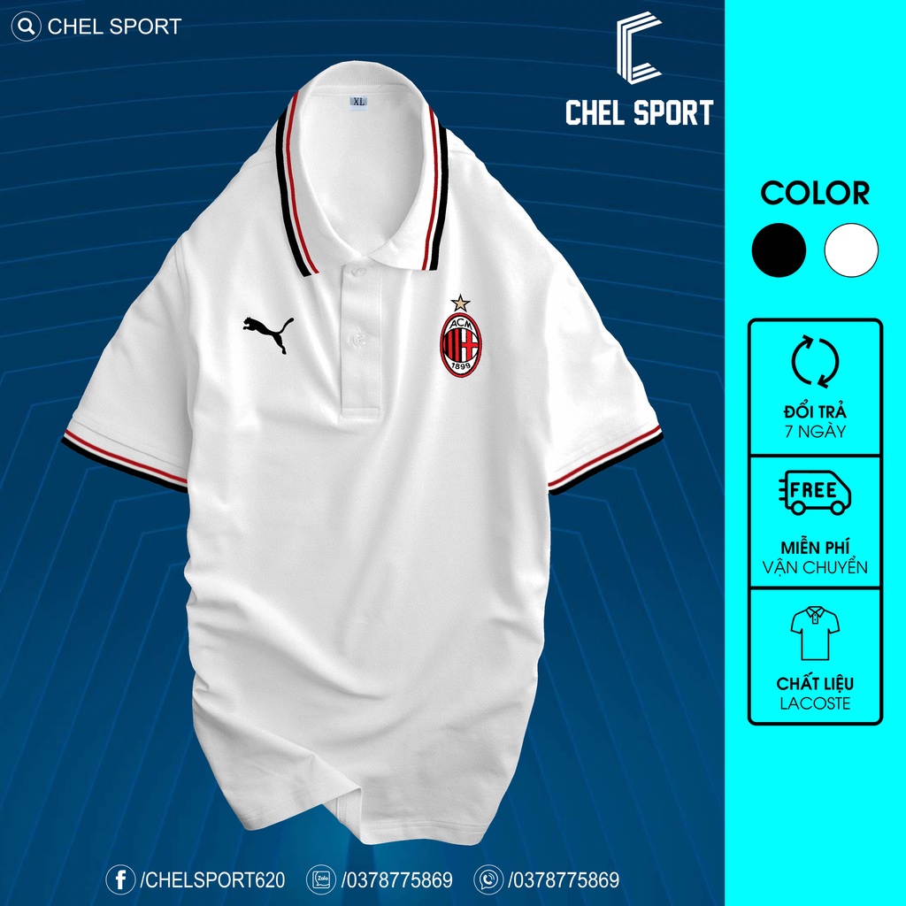 Áo polo 2V cao cấp AC Milan [ẢNH THẬT]