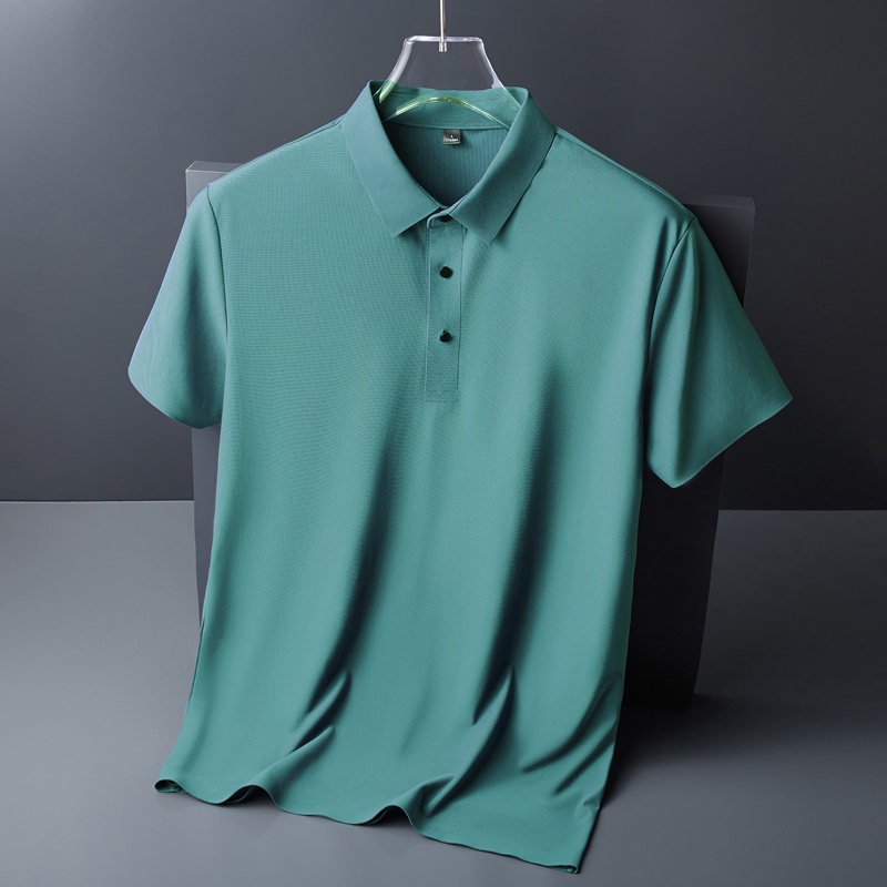 Áo thun polo ngắn tay mỏng màu trơn cỡ cho nam
