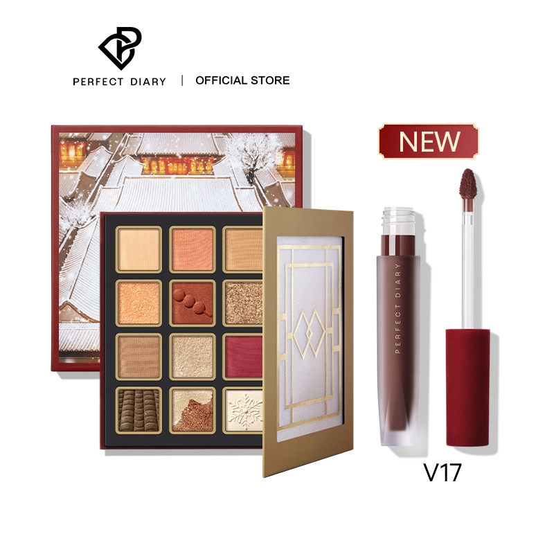 Set Son Kem Lì 3g+Bảng Phấn Mắt 18g Perfect Diary Reunion CNY Làm Quà Tặng Thiết Kế Sang Trọng | BigBuy360 - bigbuy360.vn