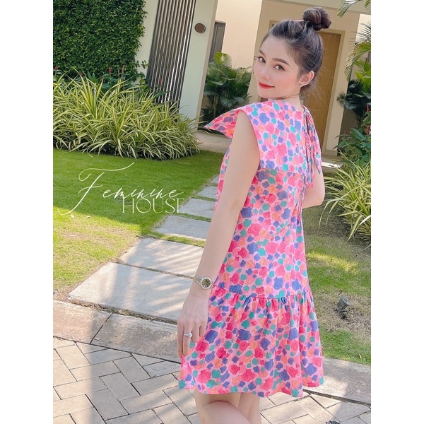 Đầm Hoa Nhí Thuỷ Thủ, váy hoa nhí, váy thuỷ thủ, váy suông xinh, đầm thuỷ thủ