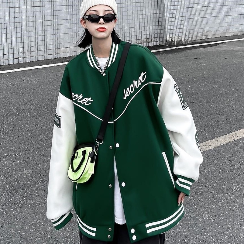 Áo khoác bóng chày in họa tiết phong cách hiphop thời trang cá tính cho nam và nữ