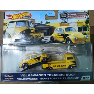 Xe mô hình Hot wheels car culture team transport Volkswagen classic bug - Volkswagen transporter T1 pickup