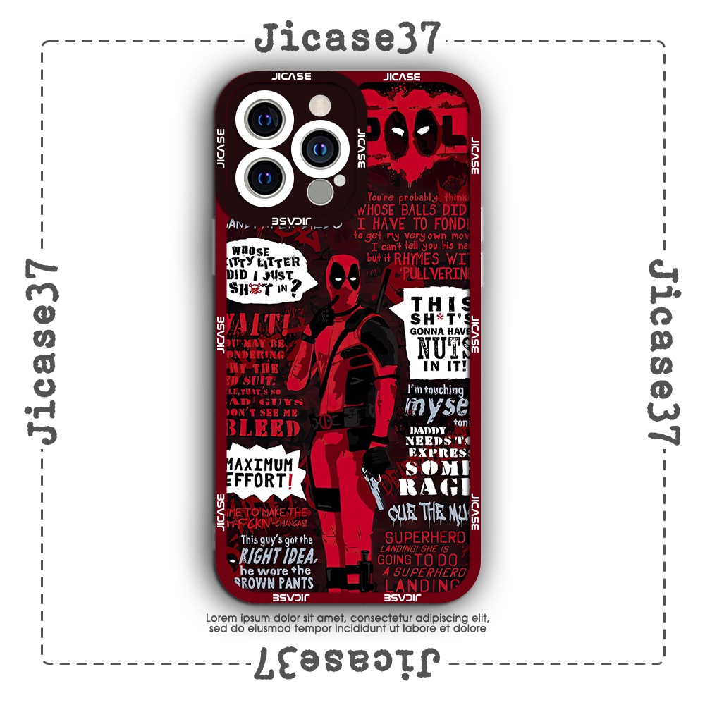 Ốp lưng iphone cạnh vuông Jicase Deadpool Marvel hiphop 6plus/6s/6splus/7/7plus/8/8plus/x/xs/11/12/pro/max/plus/promax