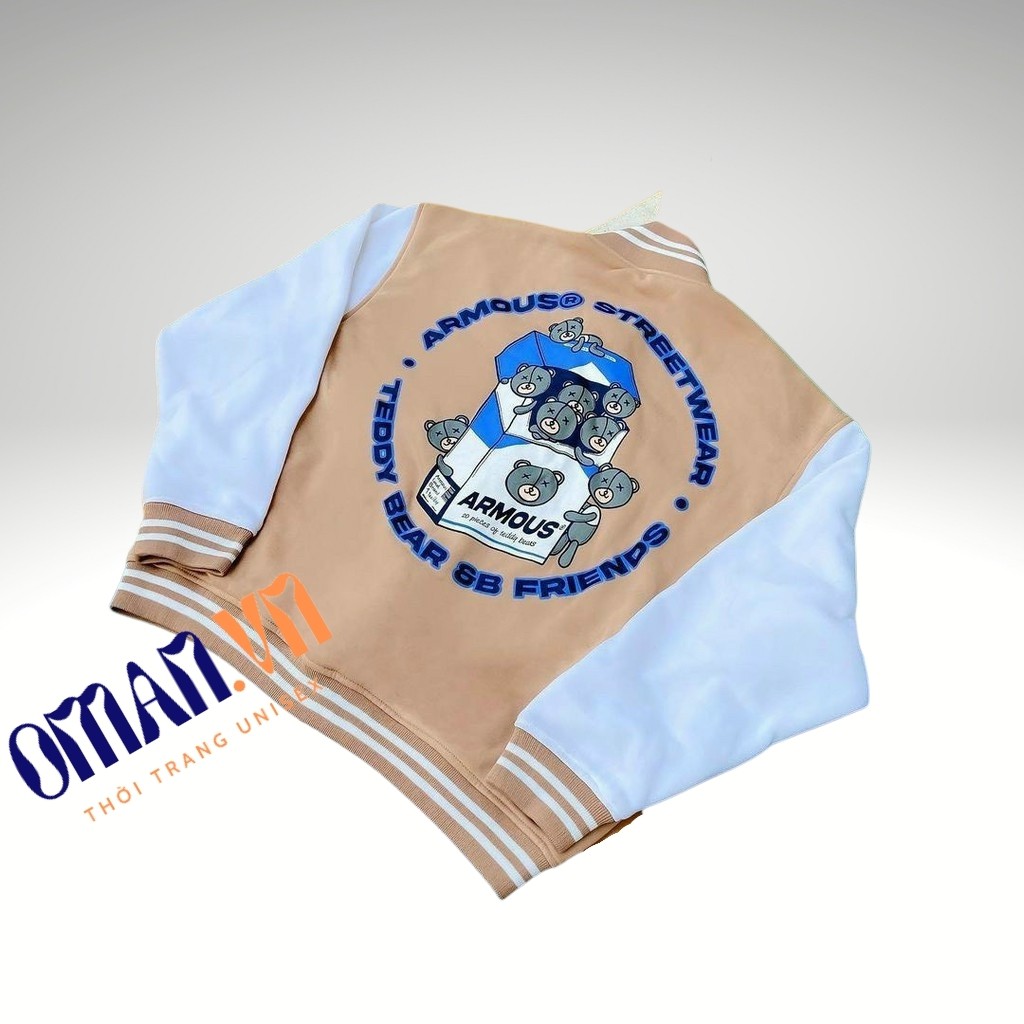 Áo khoác nỉ Cardigan ARMOUS form rộng cá tính unisex Oman