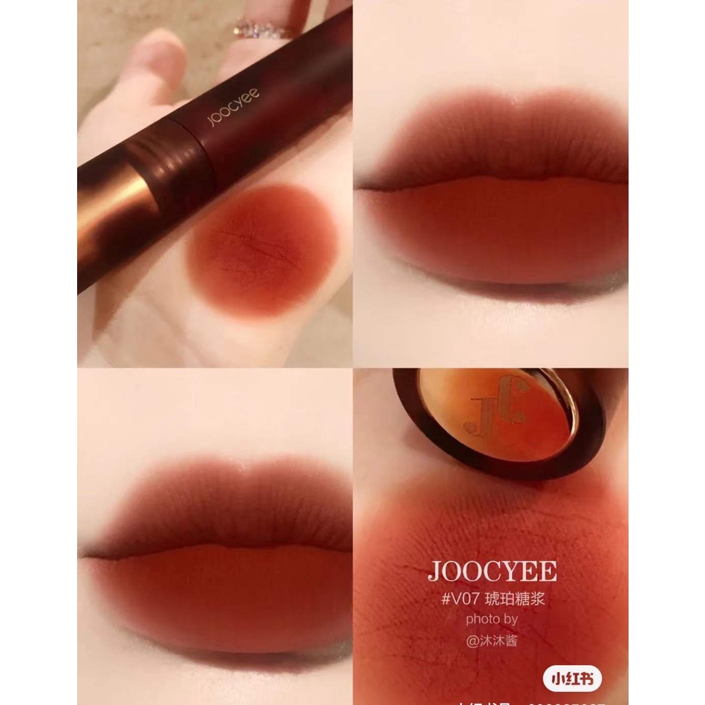 Joocyee Son môi Amber Tortoise chống thấm nước lâu trôi màu đỏ nâu lipmatte son kem lì | BigBuy360 - bigbuy360.vn