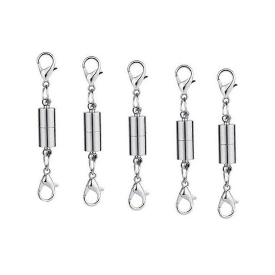 Khóa kẹp tôm hùm hình trụ và cầu từ tính DIY dùng làm vòng tay dây đeo khẩu trang