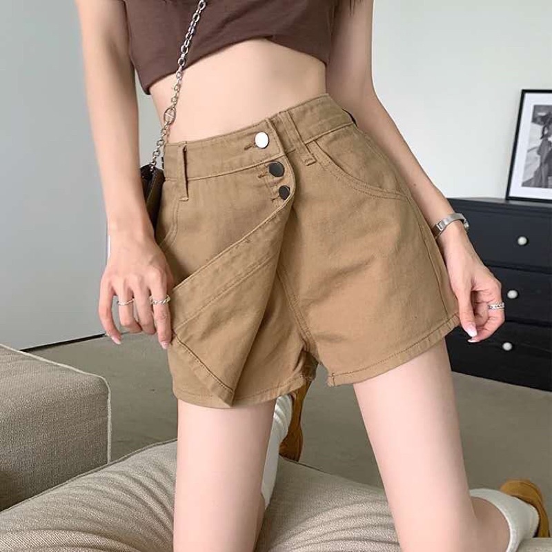 chân váy kaki chữ A lưng cao phong cách mới