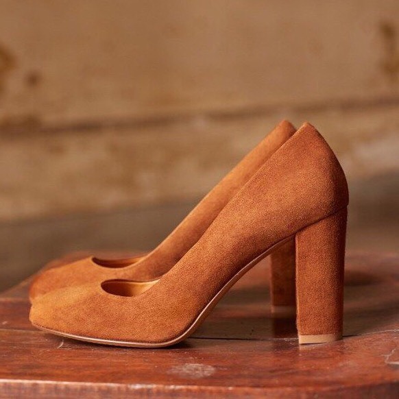 Giày cao gót nữ da lộn mũi tròn gót thô siêu xinh TT56