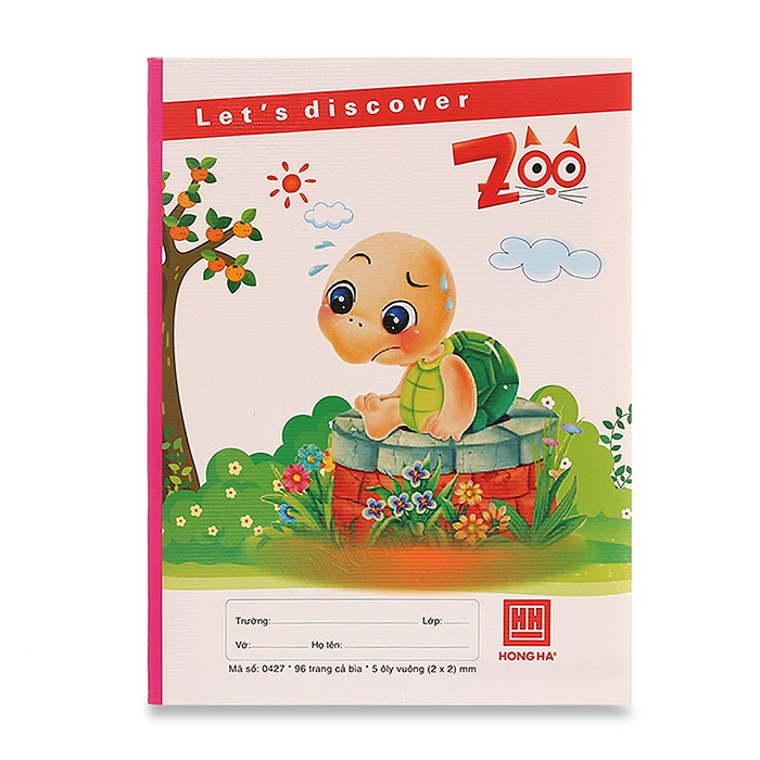 10 quyển Vở Hồng Hà 5 ô ly 96 trang Class Zoo 0427 dành cho học sinh miền Trung - Nam