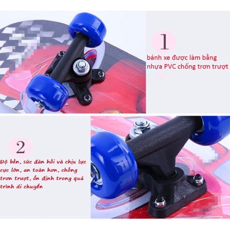 Ván Trượt thể thao siêu nhân nhiều màu bằng gỗ dành cho Trẻ Em, ván trượt nhiều hình vui nhộn cho bé chơi giá rẻ