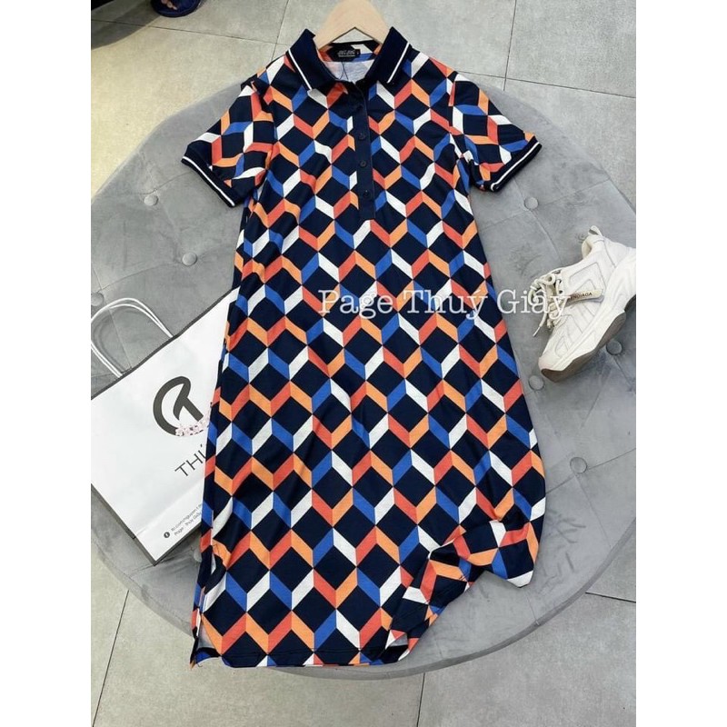 Th-BÁN SỈ VÁY POLO KẺ CỰC ĐẸP CHO NỮ