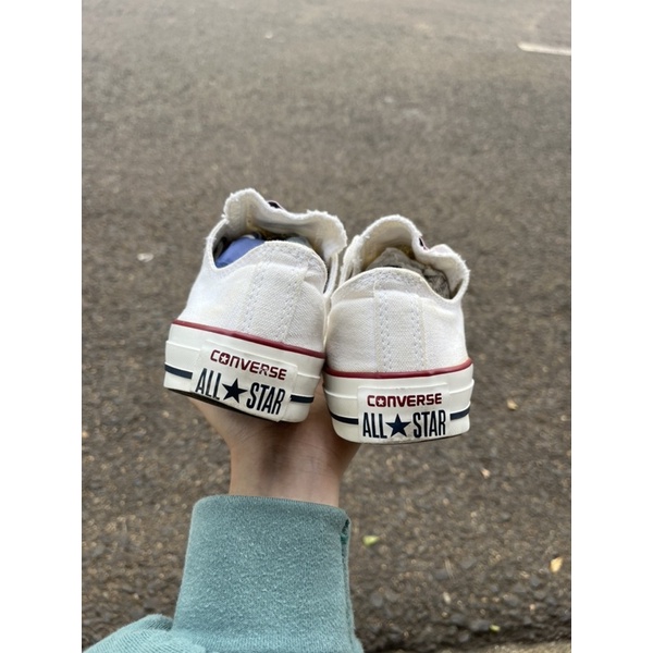 Giày Converse cổ thấp màu trắng 2hand Real 100%