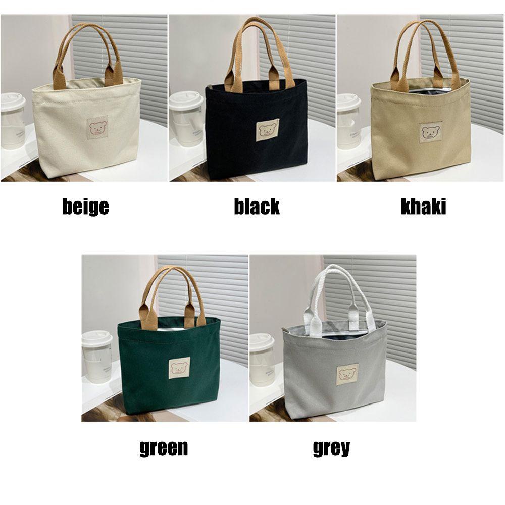 Túi Tote Vải Canvas Phong Cách Nhật Bản Thêu Hình Gấu Dễ Thương