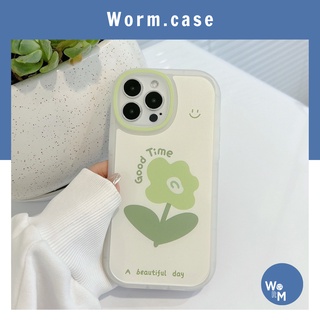 Ốp điện thoại TPU mềm hoa xanh lá worm.case
