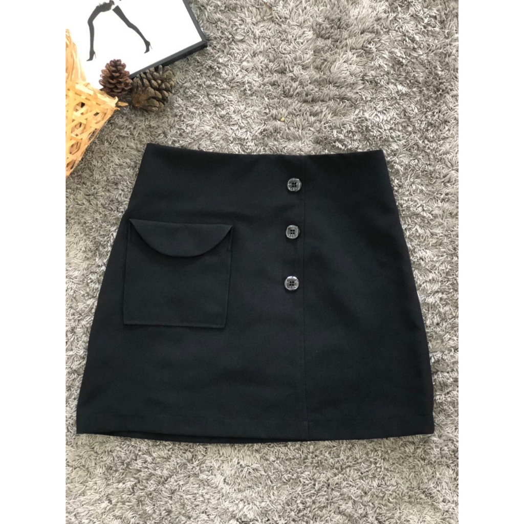 Chân váy chữ A, túi có nắp, 3 cúc, thiết kế cao cấp TK FASHION - CVK212