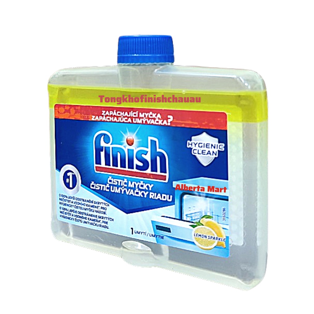 Dung dịch vệ sinh máy rửa bát Finish 250ml hương chanh [ Làm sạch sâu trong máy ]