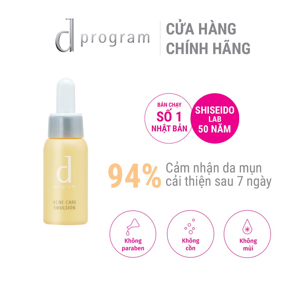 [HB Gift] Sữa dưỡng cho da mụn nhạy cảm d program Acne Care Emulsion 11ml