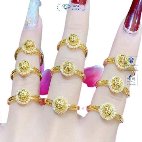 Nhẫn kim tiền mặt cầu tròn nhẫn nữ gold mẫu mới 2022