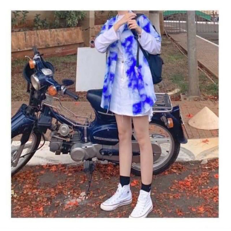Áo Sơ Mi Tay Ngắn Unisex Cổ Bẻ Phông Cách Hàn Quốc Freesize
