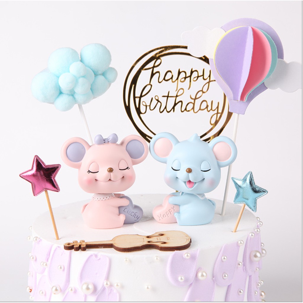 [HÀNG ĐẸP] Tượng Chuột trang trí bánh kem, phụ kiện bánh sinh nhật, làm đồ chơi, đồ trang trí