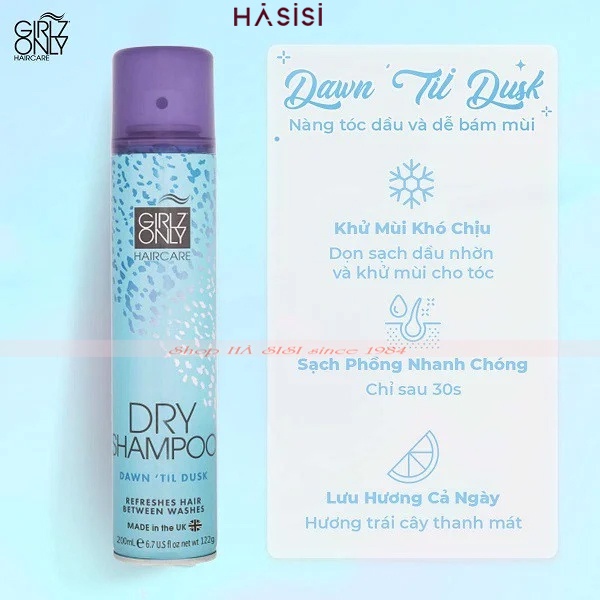 Dầu Gội Khô GIRLZ ONLY - Hair Care Dry Shampoo 200ml