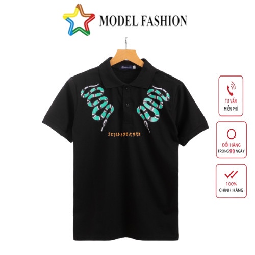 Áo polo nam cổ bẻ in hình hoạ tiết Rắn Model Fashion