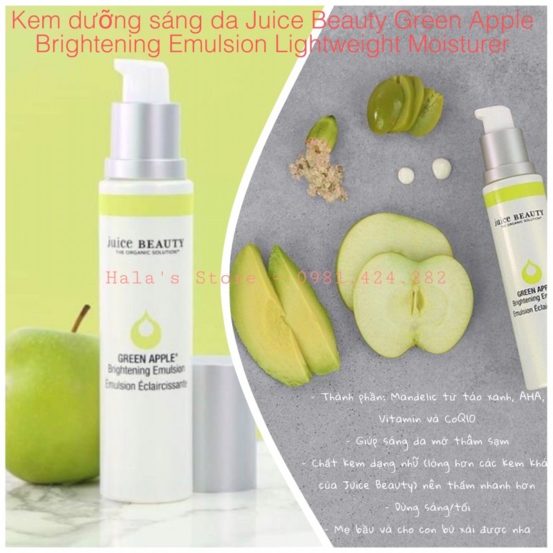 Kem dưỡng sáng da Juice Beauty GREEN APPLE BRIGHTENING EMULSION LIGHTWEIGHT MOISTURIZER
