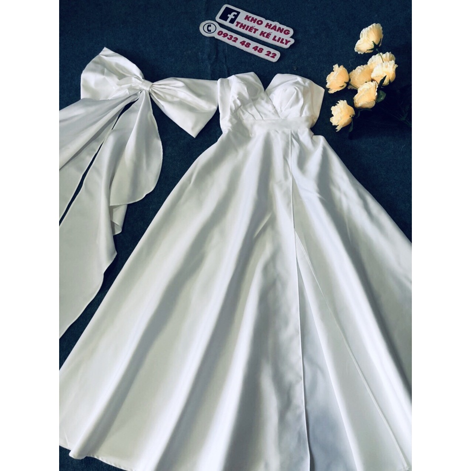 đầm maxi nơ lưng cao cấp