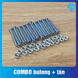 COMBO 20 con Bulong ốc vít SIZE M3 + tán (đai ốc)