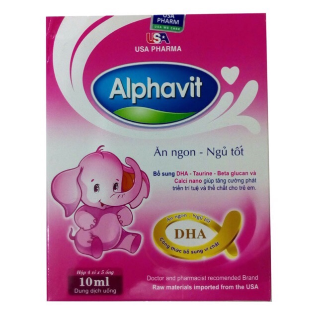 [Bảo Lâm ] - (Nhà Thuốc) Alphavit bé ăn ngon ngủ tốt phát triển trí thông minh (4 vỉ x 5 ống)