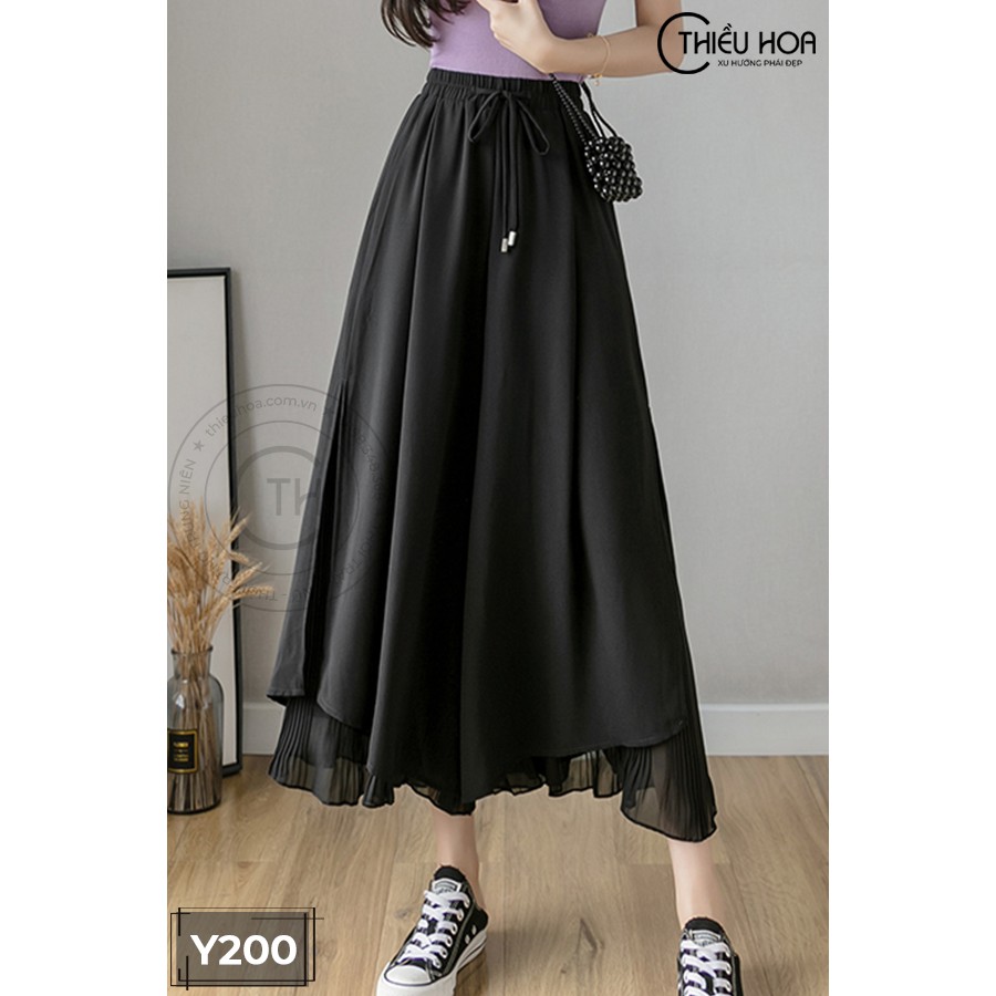 Chân Váy Chiffon 2 Lớp Dày Dặn Thiều Hoa Y200
