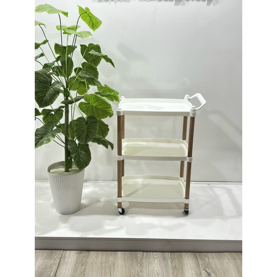 Kệ Xe Đẩy Nhựa 3 Tầng Có Bánh Xe Cao Cấp Chuyên Dùng Cho Spa ,Thẩm Mỹ Viện