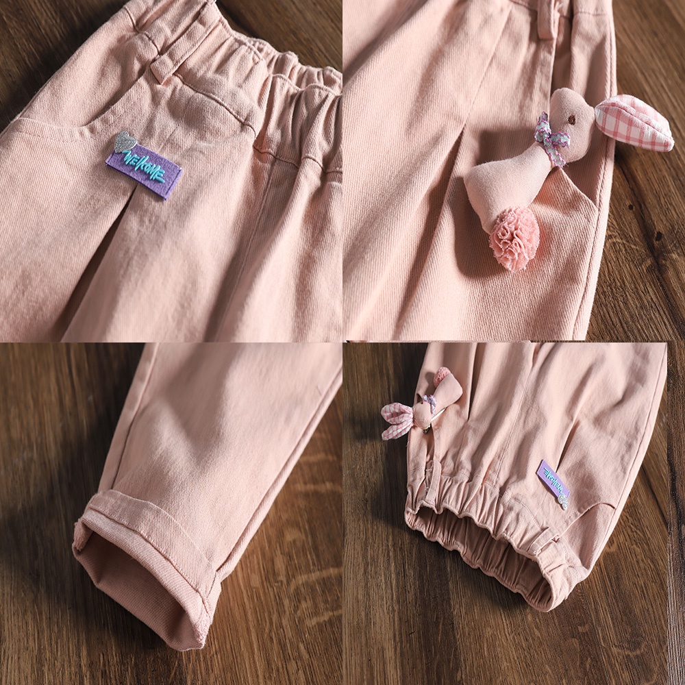 BEAR LEADER Quần Dài Dáng Rộng Thời Trang Xuân Thu Mới 2022 Cho Bé Gái 2-6 Tuổi