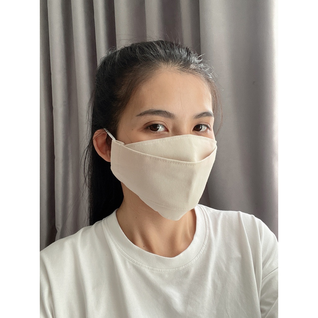 Khẩu trang vải phong cách Origami handmade Tiệm nhà Pony 3 lớp, 100% sợi tự nhiên hợp thời trang