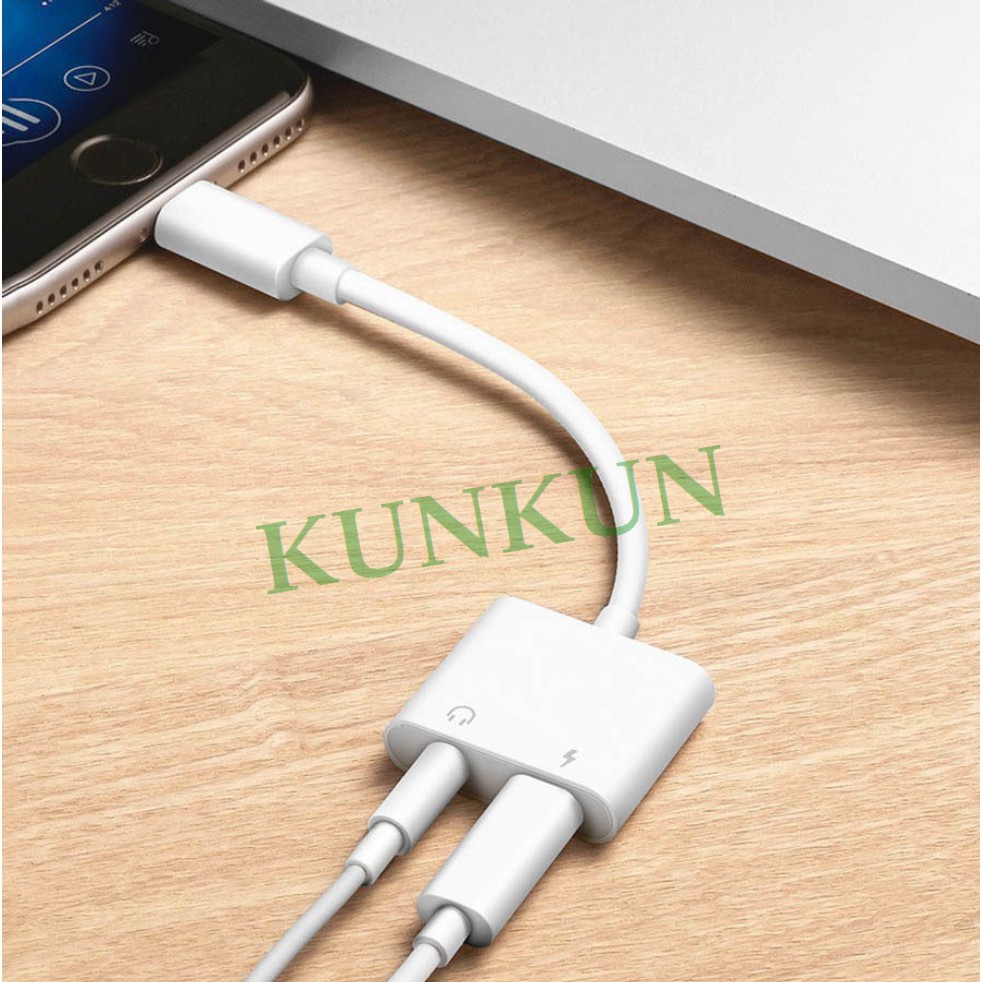 Cáp chuyển đổi cổng Lightning sang Jack tai nghe 3.5 - Cáp chuyển đổi tai nghe cho iPhone-[KUNKUN SHOP]