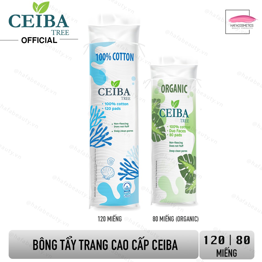 Bông Tẩy Trang Ceiba 100% Cotton - Bông Tẩy Trang Đạt chuẩn Châu Ấu - Số 1 tại Pháp