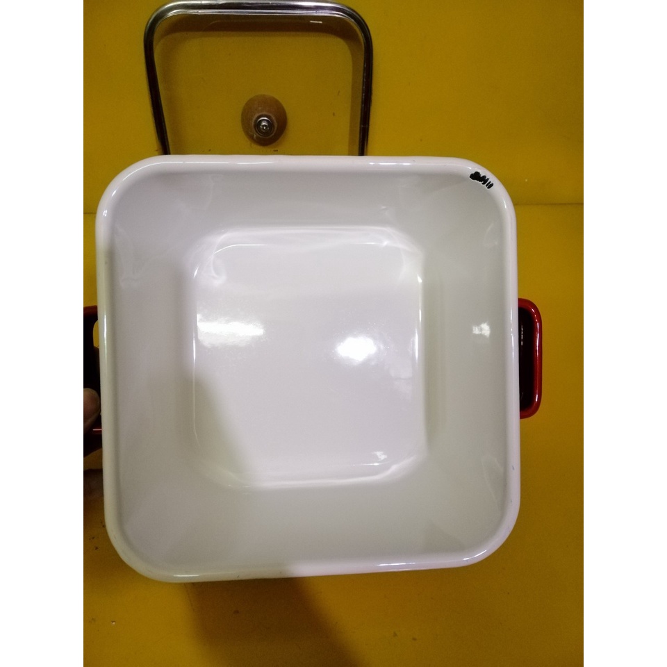 Nồi men hình vuông nội địa Nhật, size 21cm, cao 10cm (mã 734), Dùng được bếp từ