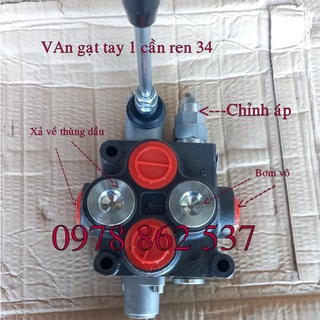 Van gạt tay thuỷ lực 1 cần ren 34mm